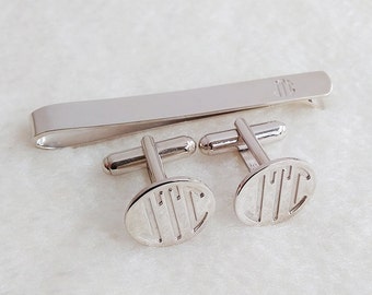 Wedding Cufflinks and Tie Clip,Mix and Match Tie Clip and Cufflinks,Monogram Cufflinks and Tie Clip,Groom Wedding Gift,Gift for Fathers Day