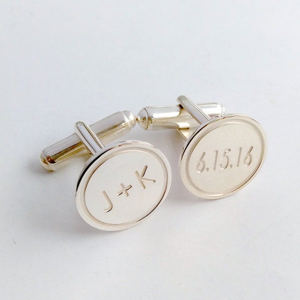 Personalized Wedding Cufflinks,Groom Wedding Cufflinks,Date and Initials Cufflinks,Engraved CuffLinks,Elegant Monogrammed Cufflinks