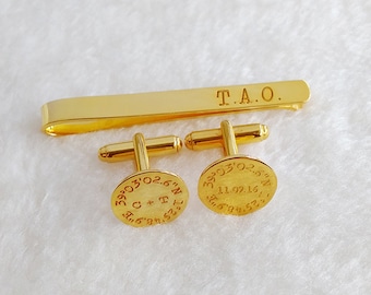 Hochzeit Manschettenknöpfe und Krawattenklammer Set, Krawattenklammer und Manschettenknöpfe, Manschettenknöpfe und Krawattenklammer, Bräutigam Hochzeitsgeschenk, Geschenk zum Vatertag