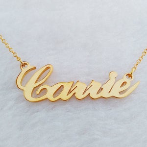 Name Necklace Gold,Personalized Name Necklace,Custom Celebrity Necklace,Sex and City Name Jewelry,Best Gift For Girls,Christmas Gift