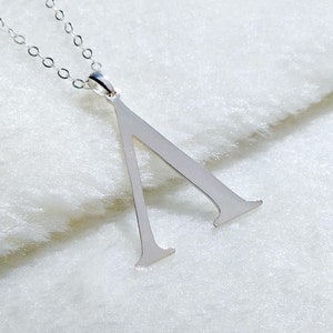 Peut inclure: Un collier en argent avec un pendentif en forme de lettre grecque Delta.