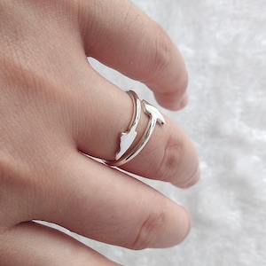 Double State Ring,Country Rings Silver,Silver Any States Ring,Personalized 2 States Ring,Best Friend Ring,Friendship Ring,Long Distance Ring