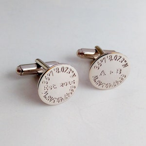 Personalized Coordinates Cufflinks,Groom Wedding Cufflinks,Engraved Latitude Longitude Cufflinks,Anniversary Date Cufflinks,Wedding Gift