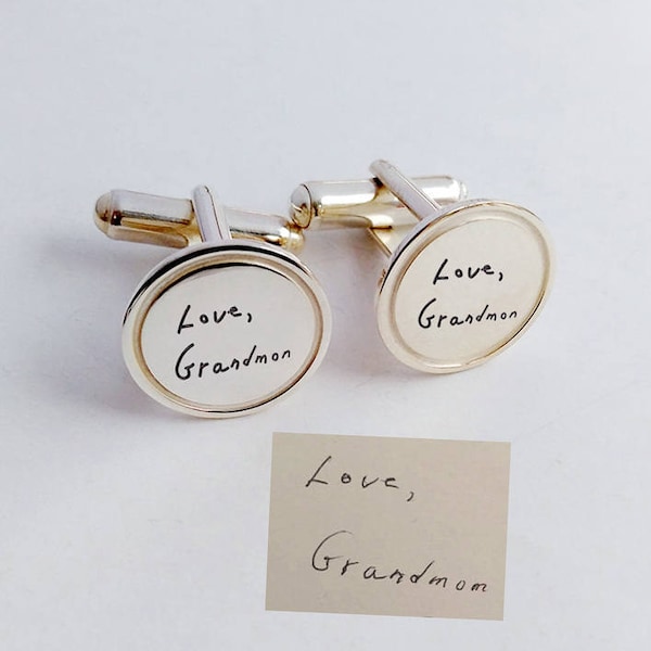 Handwriting Cufflinks,Personalized Signature Cufflinks,Handwriting Wedding Cufflinks,Handwritten Groom Cufflink,Father of the Groom