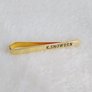 Groom Wedding Tie Clip,Personalized Name Tie Clip,Roman Numeral Tie Clip,Gold Wedding Tie Clip,Engraved Boss Gift Ideas,Father's Day Gift image 1