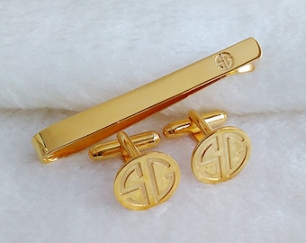 Monogram Cufflinks and Tie Clip,Wedding Cufflinks and Tie Clip,Mix and Match Tie Clip and Cufflinks,Groom Wedding Gift,Gift for Fathers Day