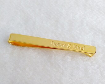 Double Name Tie Clip,Personalized Tie Clip,Father Of The Groom Tie Clip,Father Of The Bride Tie Clip,Groom Gift from Bride,Father's Day Gift