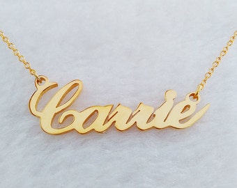 Name Necklace Gold,Personalized Name Necklace,Custom Celebrity Necklace,Sex and City Name Jewelry,Best Gift For Girls,Christmas Gift