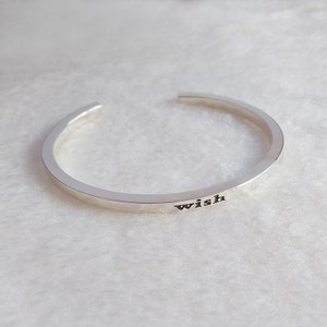 Open Cuff Bracelet,Personalized Silver Cuff Bracelet,Silver Custom Cuff Bracelet,Silver Bracelet,Christmas Gift,Mother&#39;s Day Jewelry