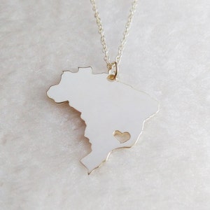 Collier France personnalisé, collier carte du Brésil, collier Okinawa, collier carte personnalisé, collier carte de n'importe quel pays, collier carte du monde