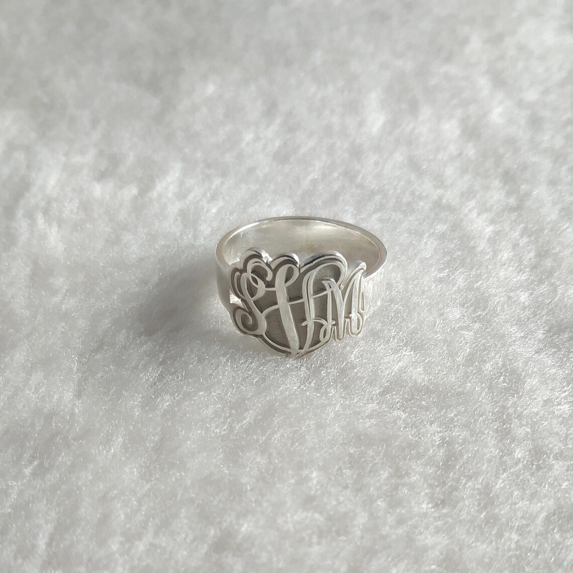 Embossed Logo Ring,embossed Monogram Ring,embossed Initials Ring ...