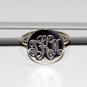 Sterling Silver Monogram Ring,Personalized Name Ring,Initial Ring,Nameplate ring,Engraved Monogrammed Ring,Custom Name Jewelry