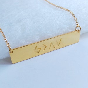 God Is Greater Than The Highs And Lows Necklace,Specific Bar Necklace,Gold Bar Necklace,Coordinates Necklace,Engraved Bar Necklace