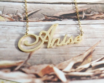 18k Gold Plated Name Necklaces, Sterling Silver Nameplate Chains ,Handmade Name Pendant Necklace ,Best Gift