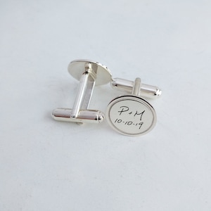 Handwriting CuffLinks,Personalized Wedding Cufflinks Groom,Gift from Bride to Groom,Wedding Cufflinks for Man,Custom Cufflinks For Groom