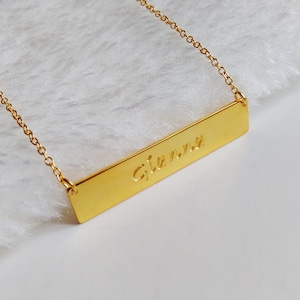 Gold Bar Necklace,Coordinates Necklace,Gold Name Bar Necklace,Latitude Longitude Necklace,Engraved Bar Necklace,Custom Jewelry