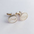 Personalized Wedding Cufflinks,Groom Wedding Cufflinks,Date and Initials Cufflinks,Engraved CuffLinks,Elegant Monogrammed Cufflinks