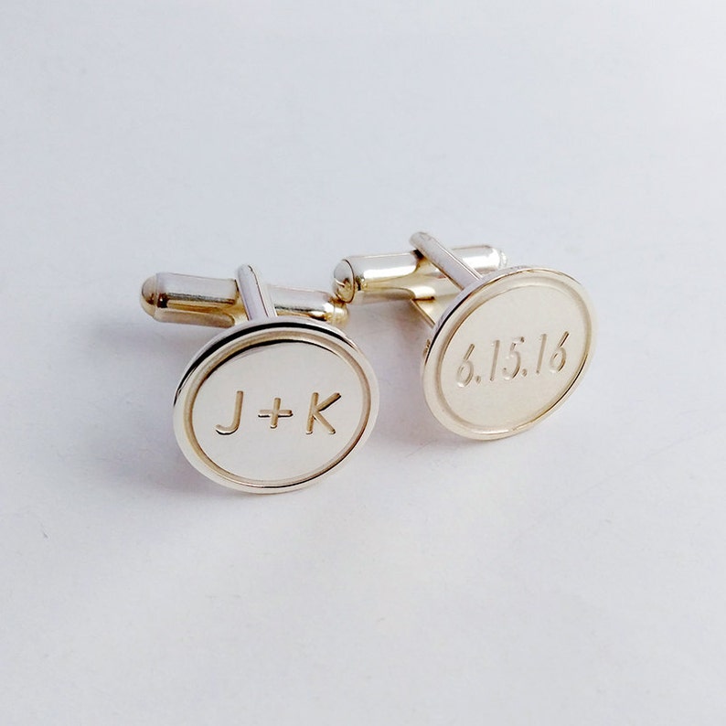 Personalized Wedding Cufflinks,Groom Wedding Cufflinks,Date and Initials Cufflinks,Engraved CuffLinks,Elegant Monogrammed Cufflinks 