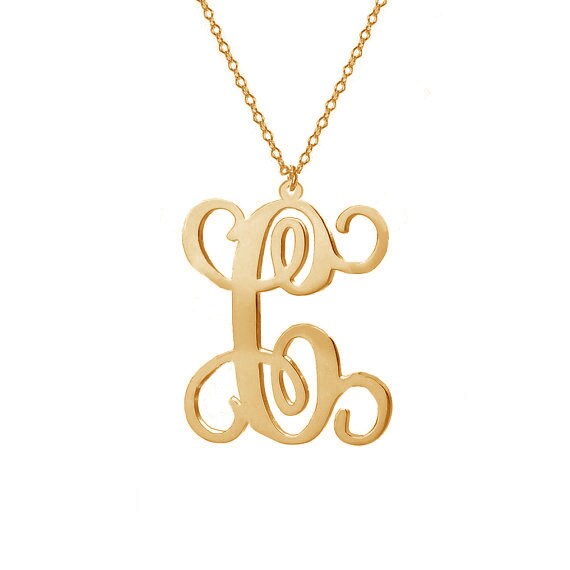 Gold One Letter Necklacesingle Initial 