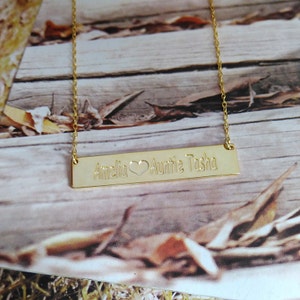 Engraved Name Necklace,Best Friend Necklace,Gold Monogram Bar Necklace,Coordinates Necklace,latitude longitude Necklace,Custom Jewelry