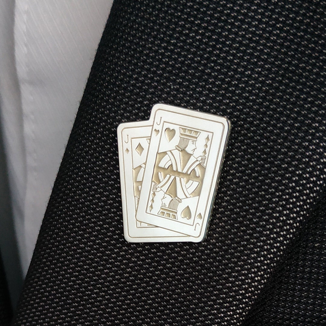 One Pair Poker Lapel Pins,jack of Hearts Lapel Pins,jack of Diamonds ...