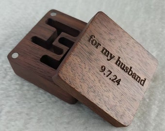 Custom Cufflinks Box,Only Box(without cufflink),Engraved Logo Cufflinks Box,Best Man Cufflinks Box,Groomsmen Proposal,Groomsmen Gift