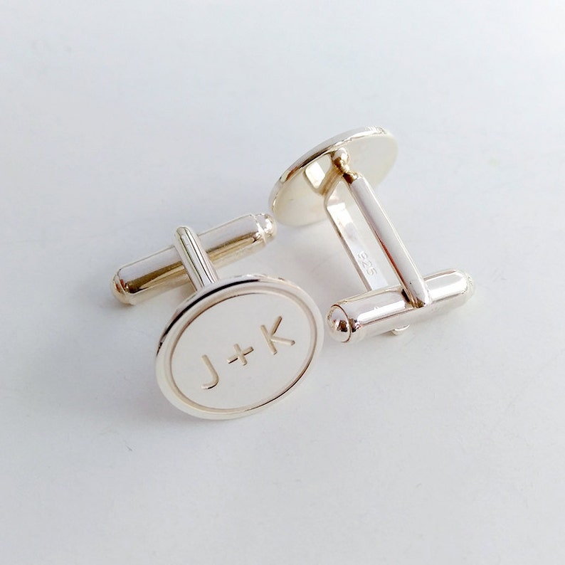 Personalized Wedding Cufflinks,Groom Wedding Cufflinks,Date and Initials Cufflinks,Engraved CuffLinks,Elegant Monogrammed Cufflinks image 3