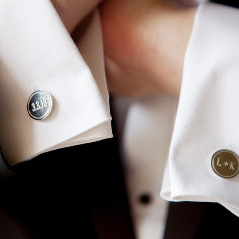 Personalized Wedding Cufflinks,Date and Initials Cufflinks,Groom Wedding Cufflinks,Engraved CuffLinks,Elegant Monogrammed Cufflinks