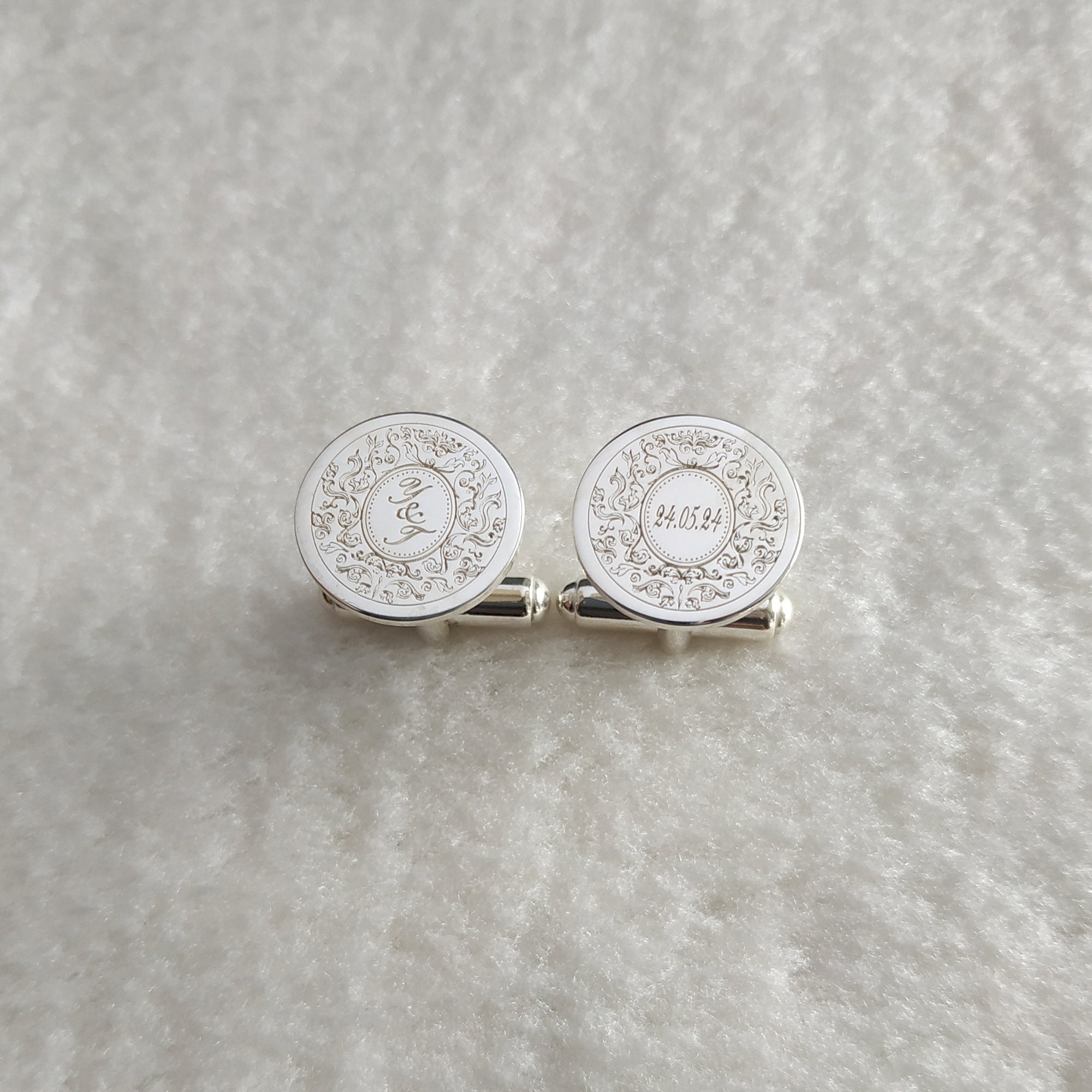 Wedding Initials Date Cufflinks,Wedding Logo Cufflinks,Personalized Wedding Initials Cufflinks,Groom Wedding Cufflinks,Custom Logo CuffLinks