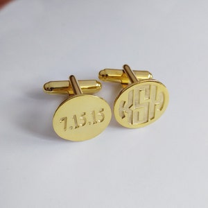Initials and Date Cufflinks,Personalized Wedding Cufflinks,Groom Wedding Gift,Silver Men CuffLinks,Engraved Monogram CuffLinks