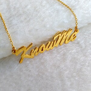 Gold KnowMe Necklace,Personalized Name Necklace,Gold Initials Necklace,Carrie Style Name Necklace,Sex and City Name Jewelry,Best Gift