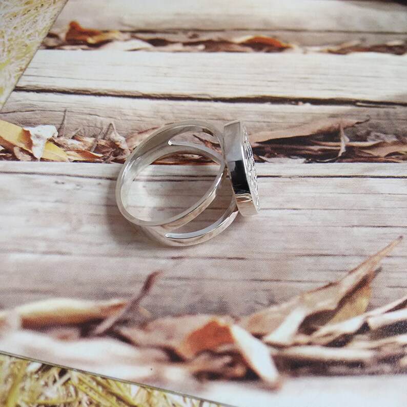 Sterling Silver Monogram Ring,personalized Monogram Ring,cut Out 3 ...