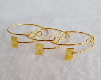 States And Infinity Bracelet,Personalized state Bracelet,Three States Bangle Bracelet,Personalized state Bracelet,Christmas Gift