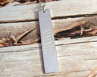 Vertical bar pendant,Bar Necklace,Personalized Bar Necklace,Engraved Bar Necklace,Initial Bar Necklace,Monogram Bar,Nameplate Necklace