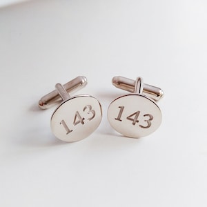 Personalized Numeral Cufflinks,Groom Wedding Gift,Silver Men CuffLinks,Engraved Monogram CuffLinks,Elegant Monogrammed Cufflinks