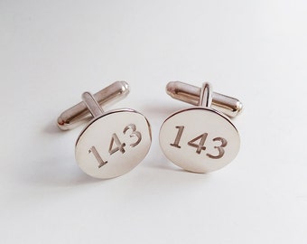 Personalized Numeral Cufflinks,Groom Wedding Gift,Silver Men CuffLinks,Engraved Monogram CuffLinks,Elegant Monogrammed Cufflinks