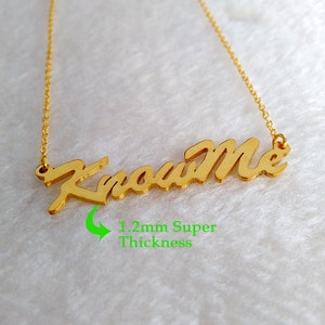 Personalized KnowMe Necklace,Carrie Name Necklace Gold,Gold Name Necklace,Carrie Style Name Necklace,Sex and City Name Jewelry,Best Gift