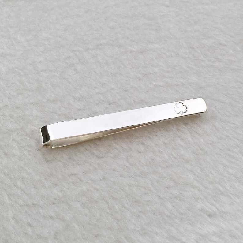 Shamrock Tie Clip and Cufflinks,Wedding Cufflinks and Tie Clip Set,Engraved Cuff Links and Tie Clip,Groom Wedding Gift,Gift for Fathers Day