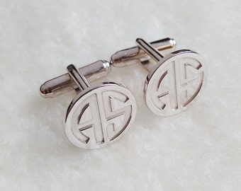 Groom Wedding Cufflinks,Two Initial Monogram Cufflinks,Personalized Bride cuffkinks,Groom Wedding Gift,Gift for Fathers Day