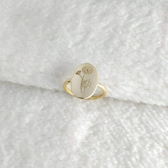 Birth Month Flower Ring,Custom Birth Flower Ring,Personalized Minimalist Ring,Floral Ring In Silver,Mothers day Jewelry,Christmas Present