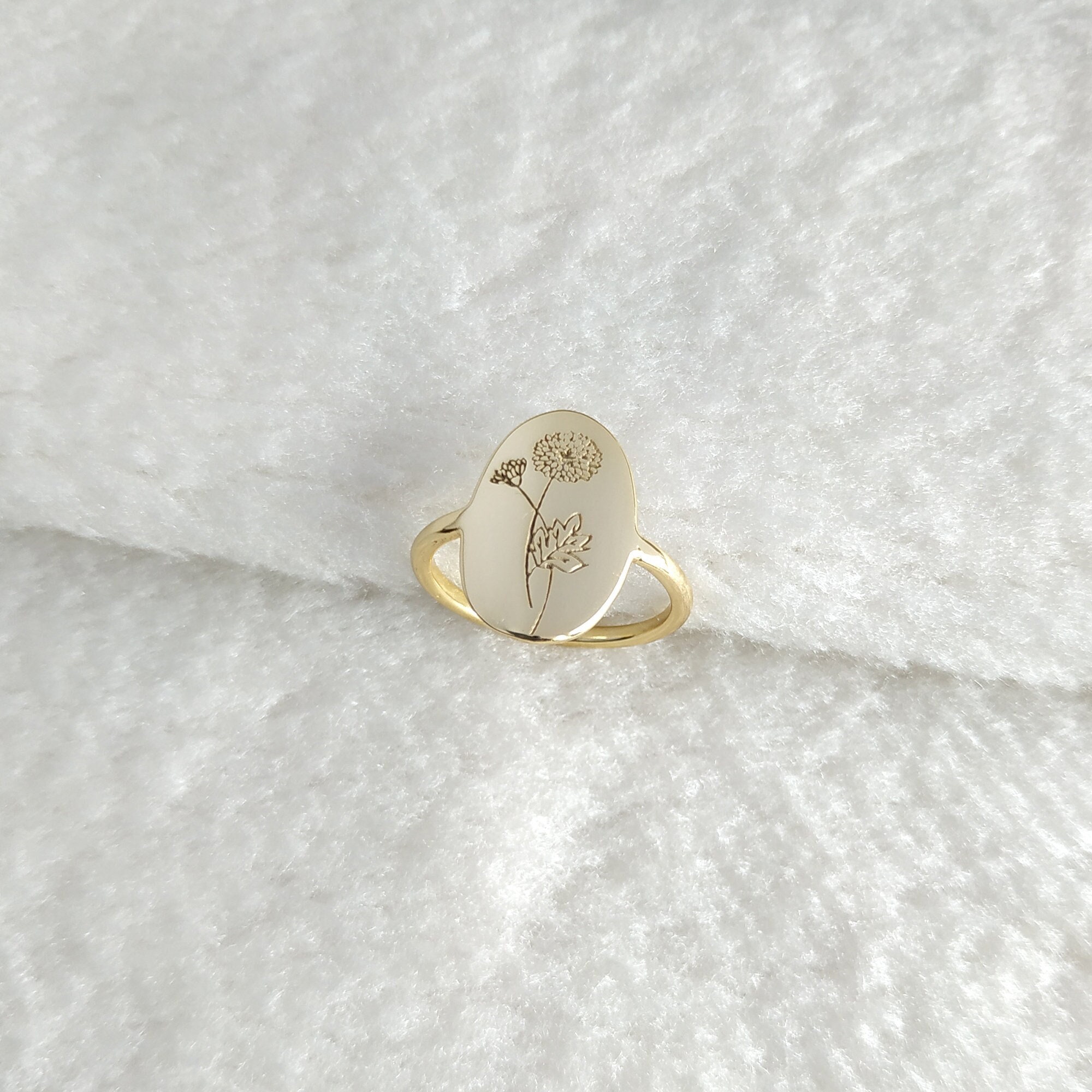 Birth Month Flower Ring,Custom Birth Flower Ring,Personalized Minimalist Ring,Floral Ring In Silver,Mothers day Jewelry,Christmas Present
