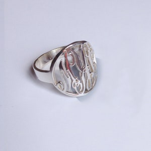 Anello monogramma in argento sterling 925, anello con nome inciso, anello monogramma personalizzato, regalo migliore