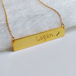 Personalized Bar Necklace,Gold Horizontal Bar Necklace,Coordinates Necklace,Latitude Longitude Necklace,Engraved Bar Necklace,Custom Jewelry