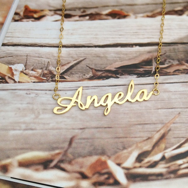 Name Necklaces Personalized Necklace,Nameplate Necklace, Engraved Necklace,Custom Celebrity Anna Jewelry,Name Pendant Necklace,Best Gift