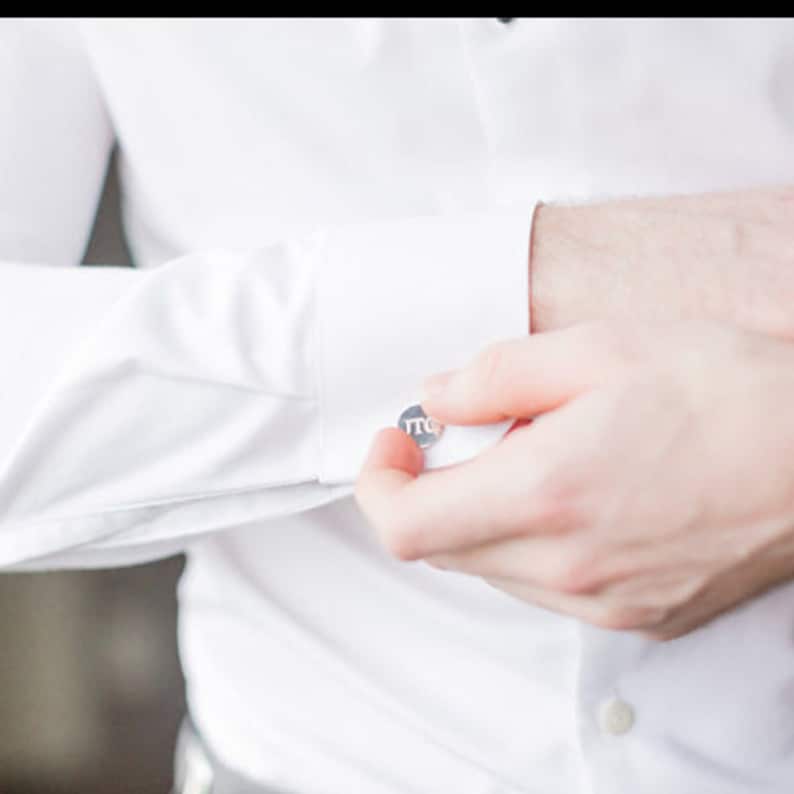 Personalized Wedding Cufflinks,Groom Wedding Cufflinks,Date and Initials Cufflinks,Engraved CuffLinks,Elegant Monogrammed Cufflinks image 6