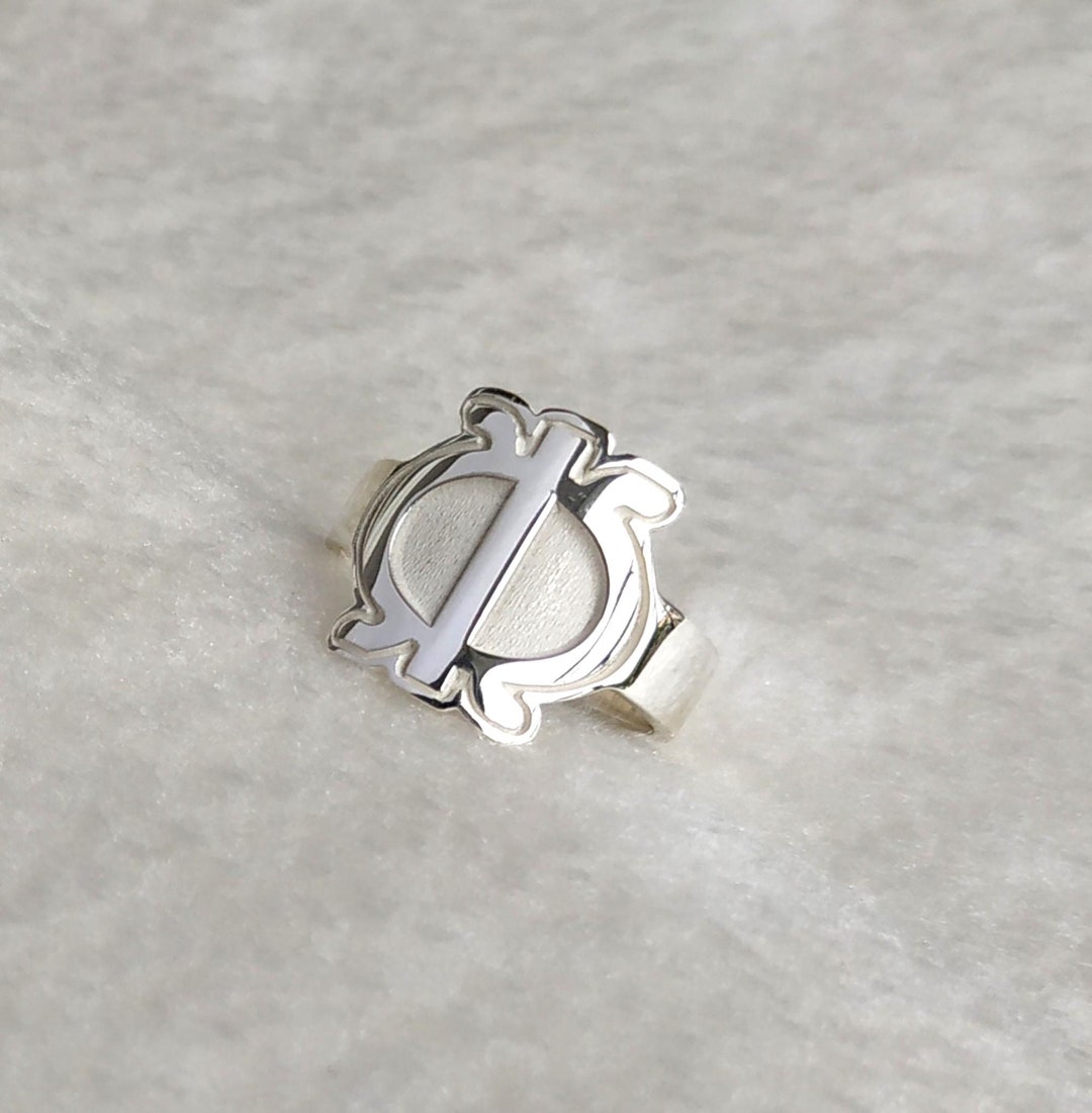 Custom Made Logo Rings Embossed Logo Ring,embossed Monogram Ring,embossed Initials Ring ...