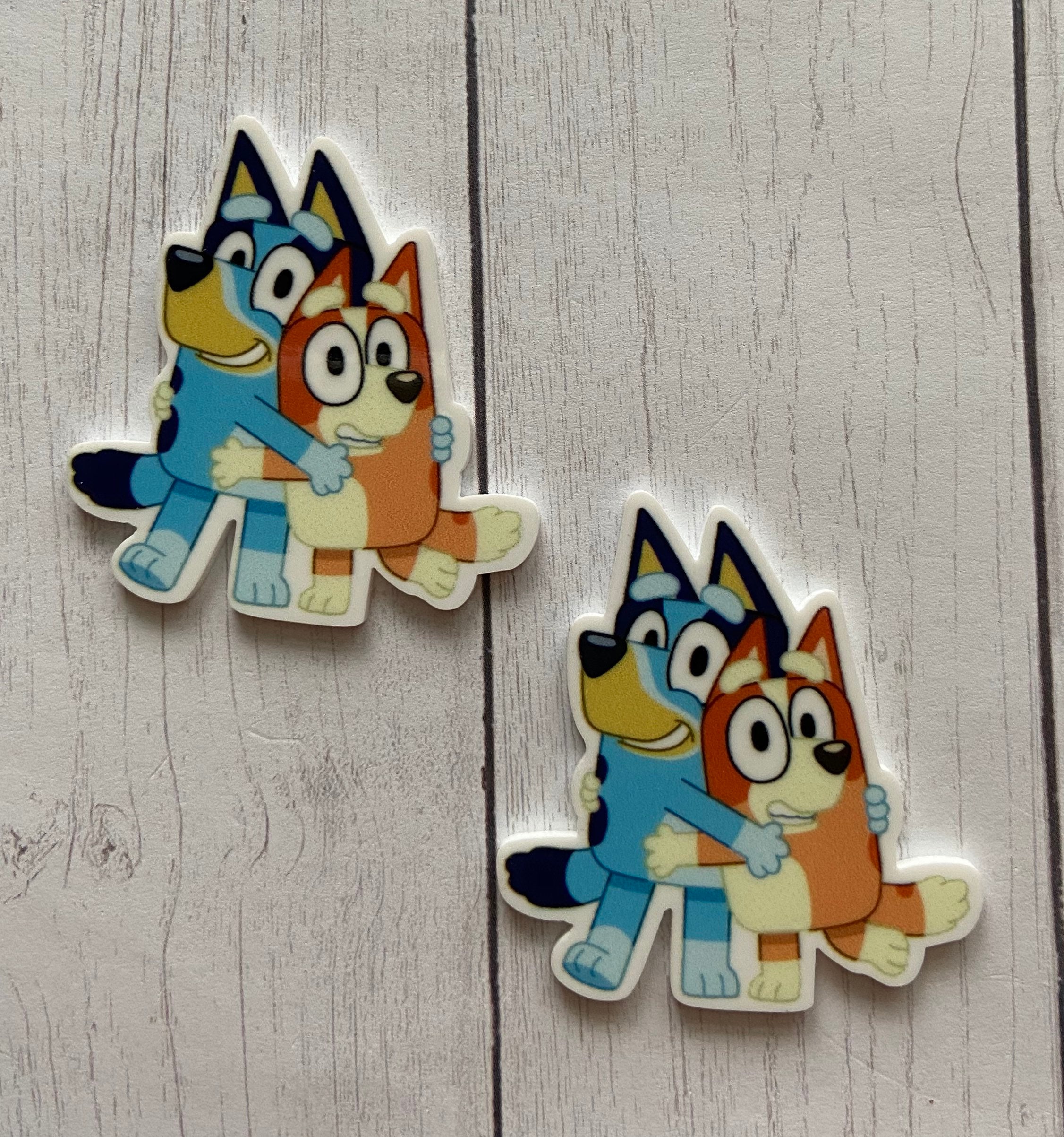 No.53   Set of Two Blue Dog Flatbacks