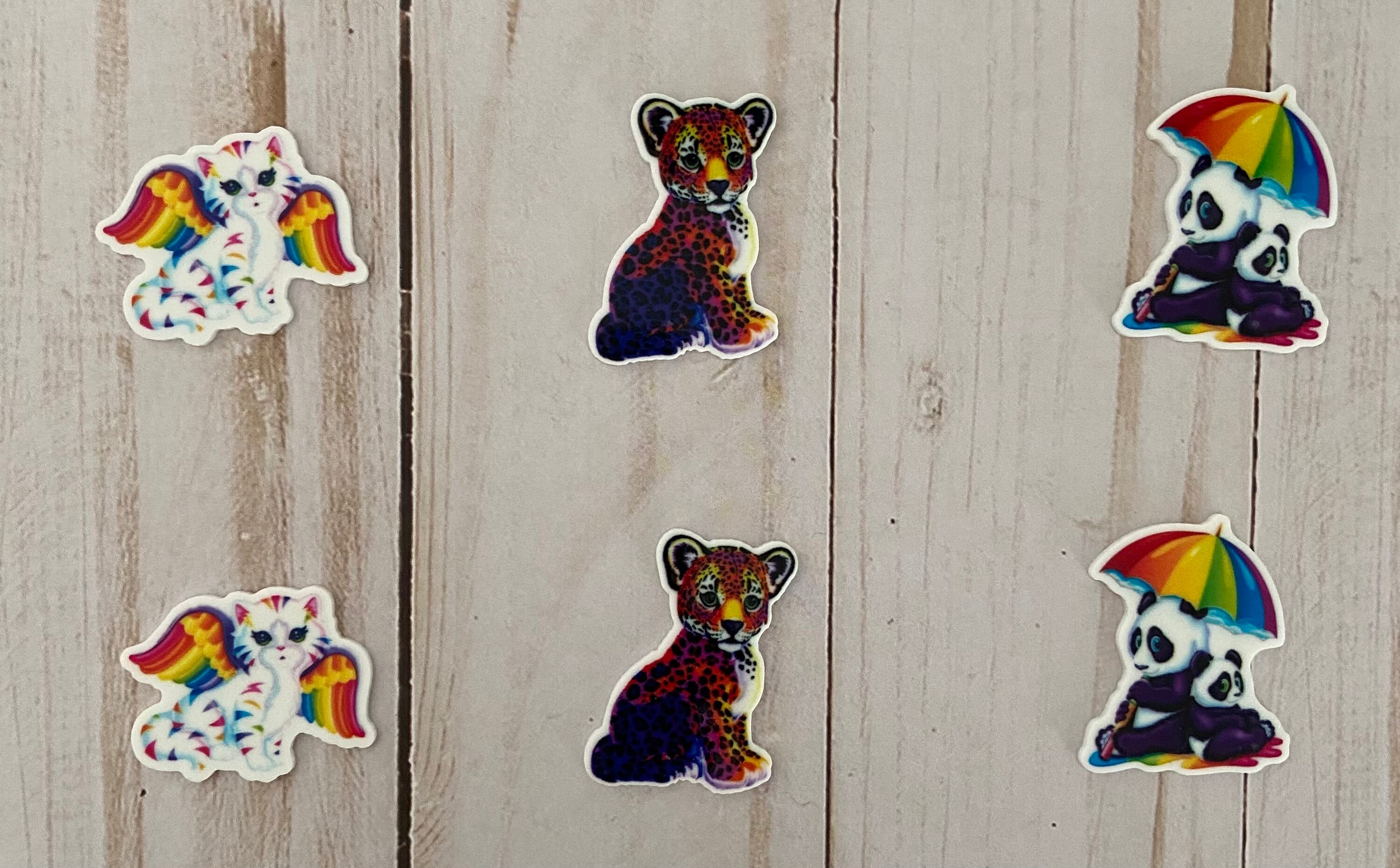 No.562  Set of Two Flat Backs Panda and/or Angel Cat and/or Leopard