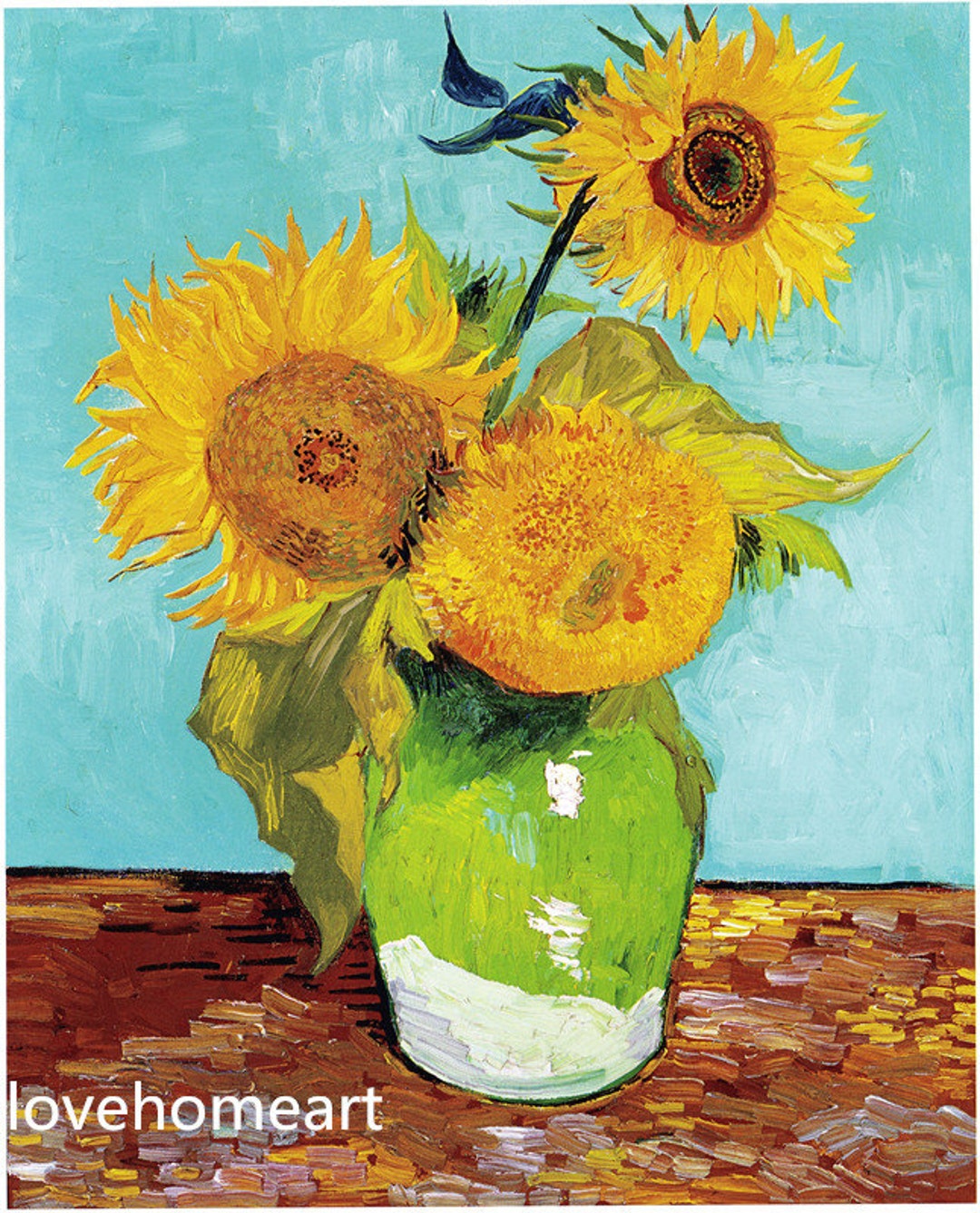 Hand-painted Three Sunflowers in a Vase - Vincent Van Gogh High Quality ...