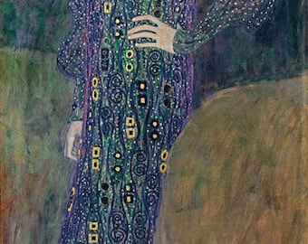 handpainted Portrait of Emilie Flöge - Gustav Klimt Oil Painting Reproduction for home decor wall art or gift